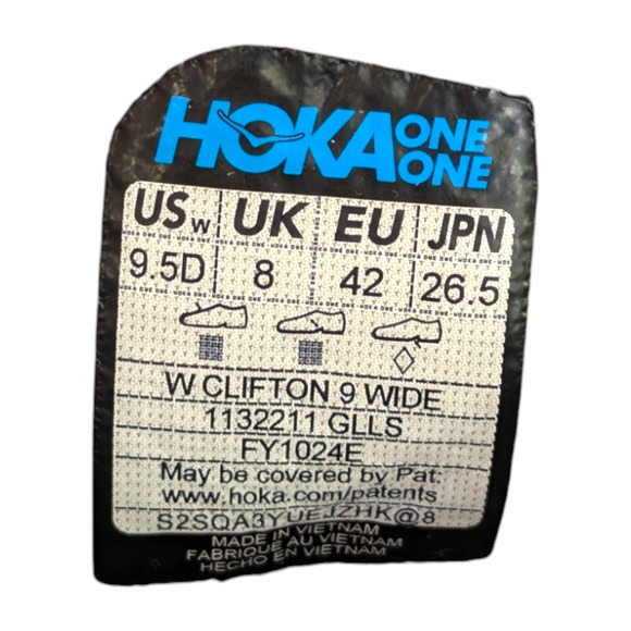 HOKA ONE ONE Clifton 9 Gull Sea Ice Blue Running Walking Sneaker Womens 9.5 WIDE - Picture 5 of 12